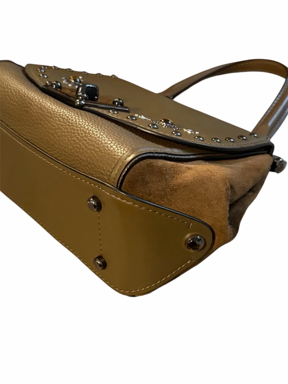 Coach Drifter Top Handle Satchel & Wristlet with Western Rivets & Tigers Eye - Picture 7 of 16
